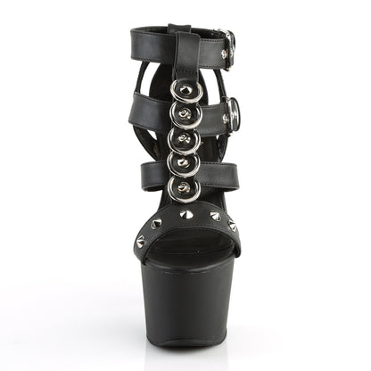 【PLEASER】ADORE-758 シューズ Blk Faux Leather/Blk Matte【取寄】