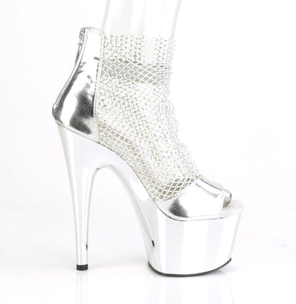 【PLEASER】ADORE-765RM シューズ Slv Metallic Pu-RS Mesh/Slv Chrome【取寄】