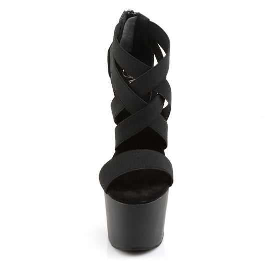 【PLEASER】ADORE-769 プラットフォームシューズ Blk Elastic Band-Faux Leather/Blk Matte【取寄】