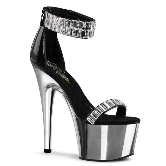 【PLEASER】ADORE-769RS プラットフォームシューズ Blk/Slv Chrome【取寄】