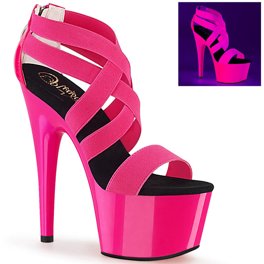 【PLEASER】ADORE-769UV プラットフォームシューズ Neon H. Pink Elastic Band-Pat/Neon H. Pink【取寄】
