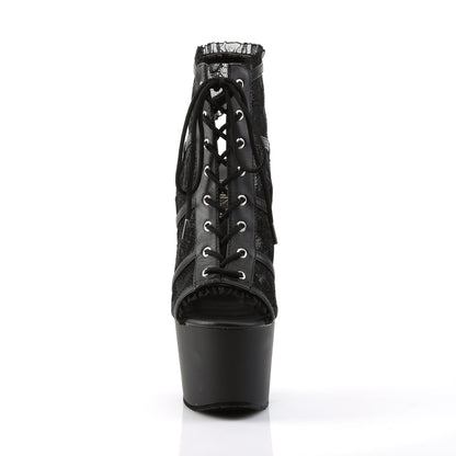 【PLEASER】ADORE-796LC プラットフォームシューズ Blk Mesh Lace/Blk Matte【取寄】