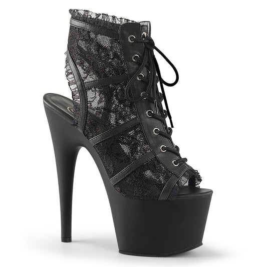 【PLEASER】ADORE-796LC プラットフォームシューズ Blk Mesh Lace/Blk Matte【取寄】