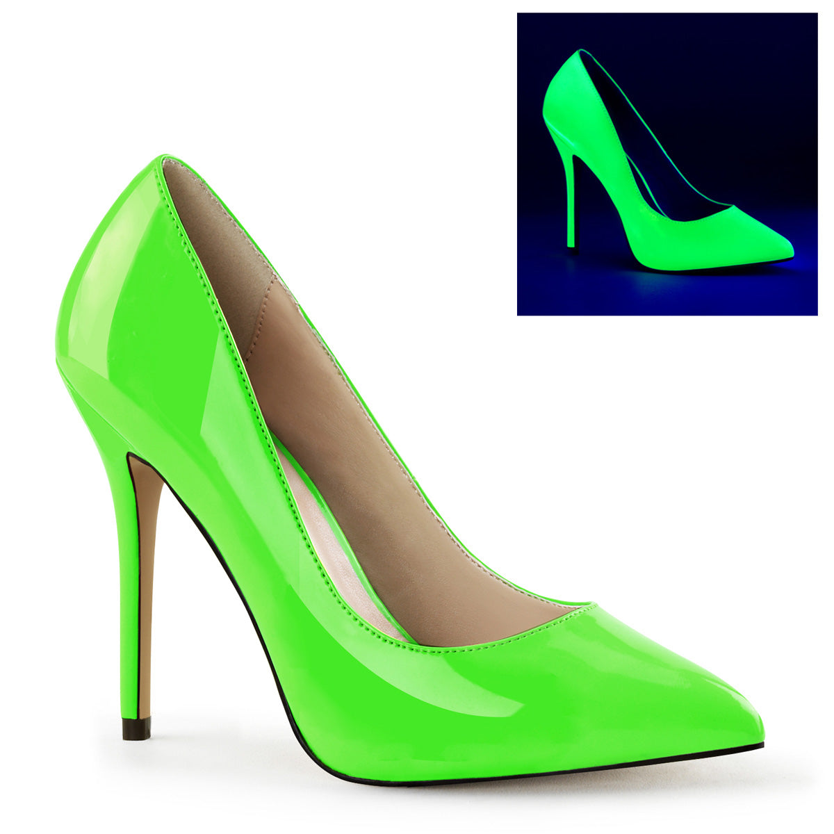 【PLEASER】AMUSE-20 シングルソールシューズ Neon Green Pat【取寄】