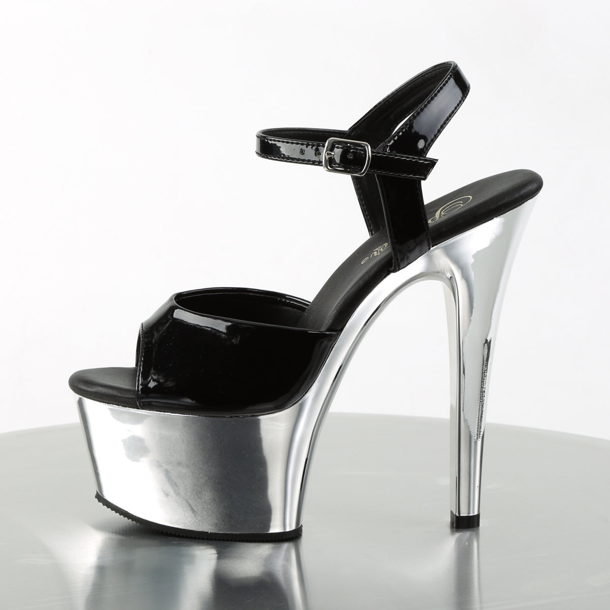 【PLEASER】ASPIRE-609 シューズ Blk Pat/Slv Chrome【取寄】