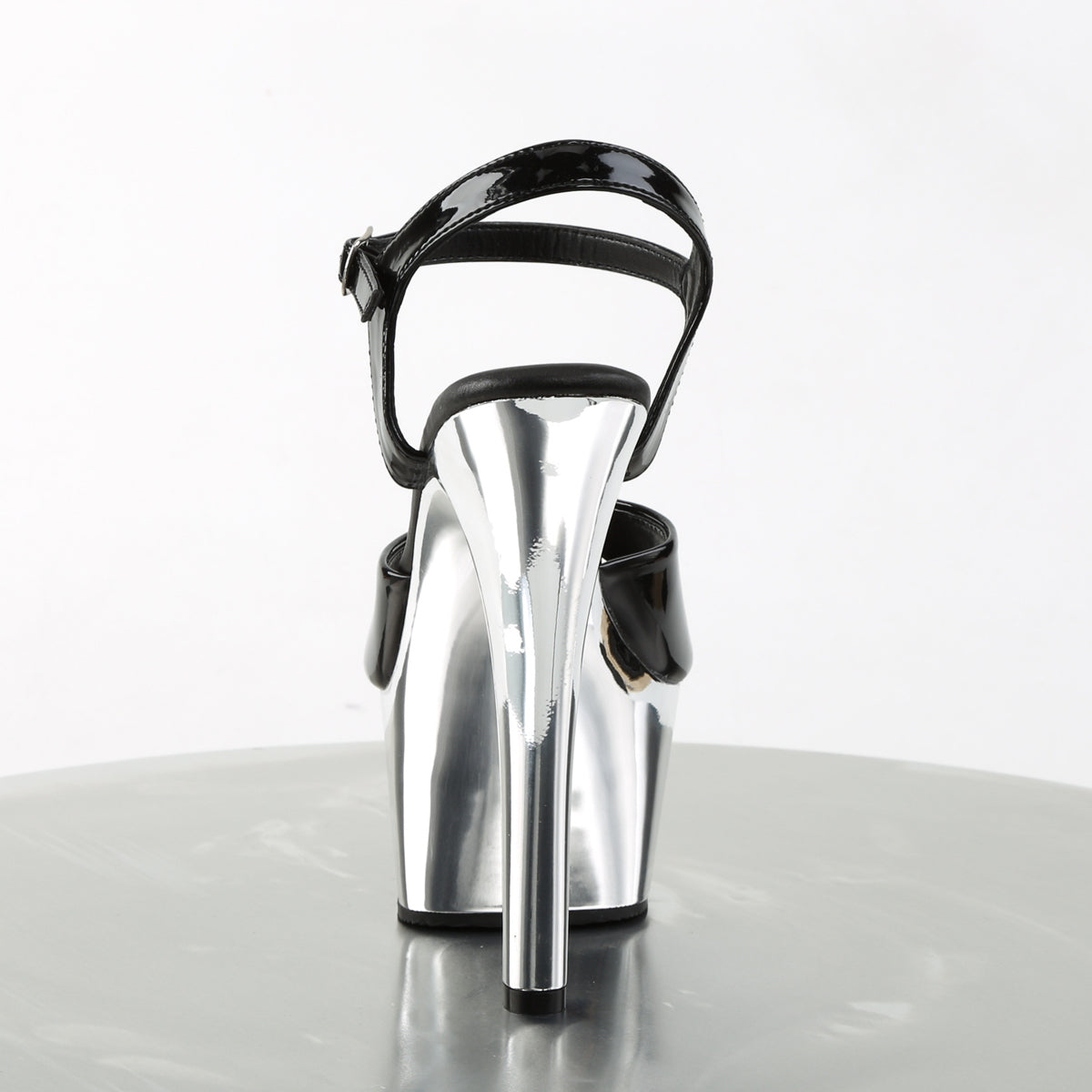 【PLEASER】ASPIRE-609 シューズ Blk Pat/Slv Chrome【取寄】