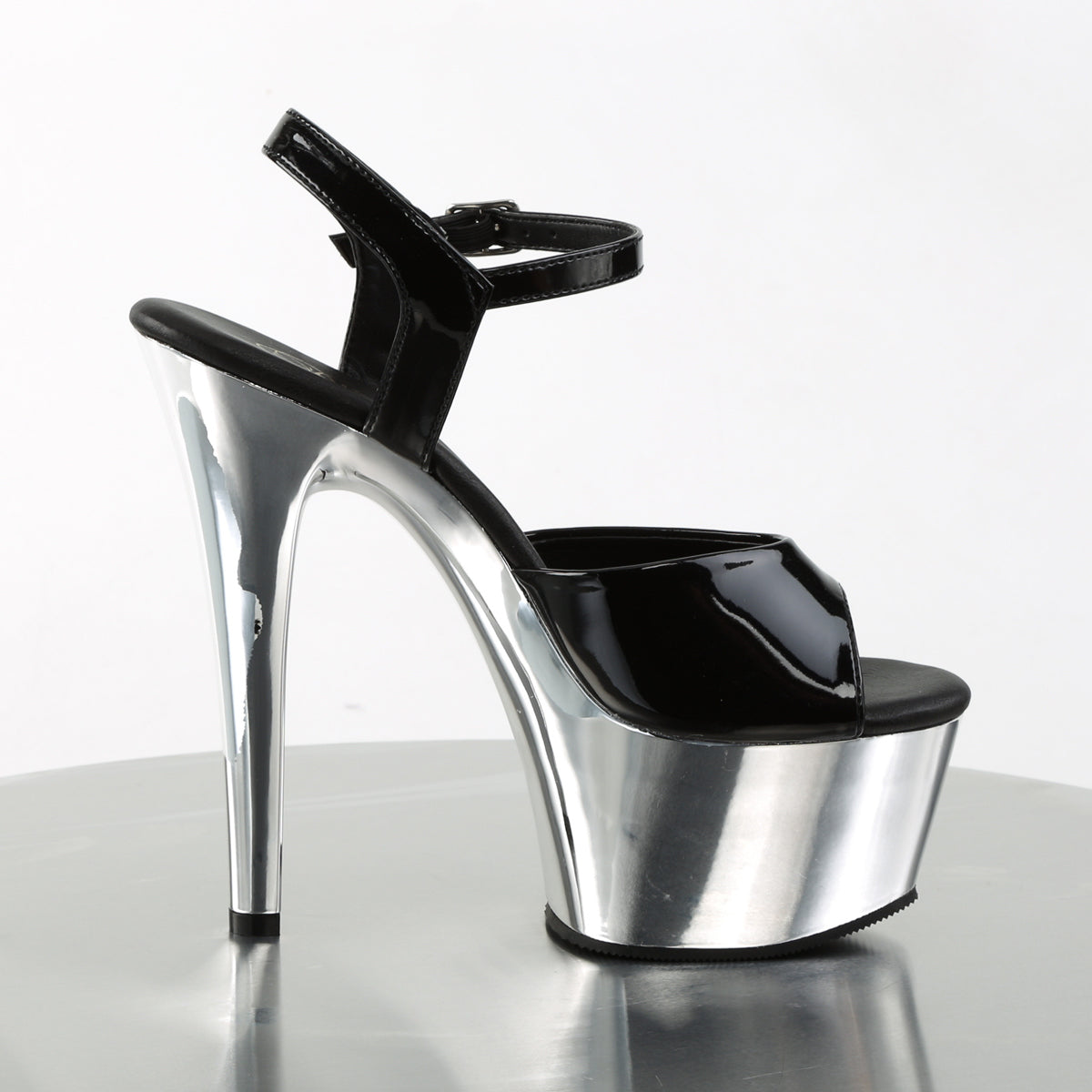 【PLEASER】ASPIRE-609 シューズ Blk Pat/Slv Chrome【取寄】