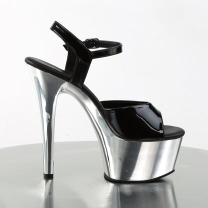 【PLEASER】ASPIRE-609 シューズ Blk Pat/Slv Chrome【取寄】
