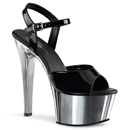 【PLEASER】ASPIRE-609 シューズ Blk Pat/Slv Chrome【取寄】