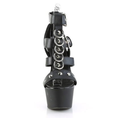 【PLEASER】ASPIRE-658 プラットフォームシューズ Blk Faux Leather/Blk Matte【取寄】