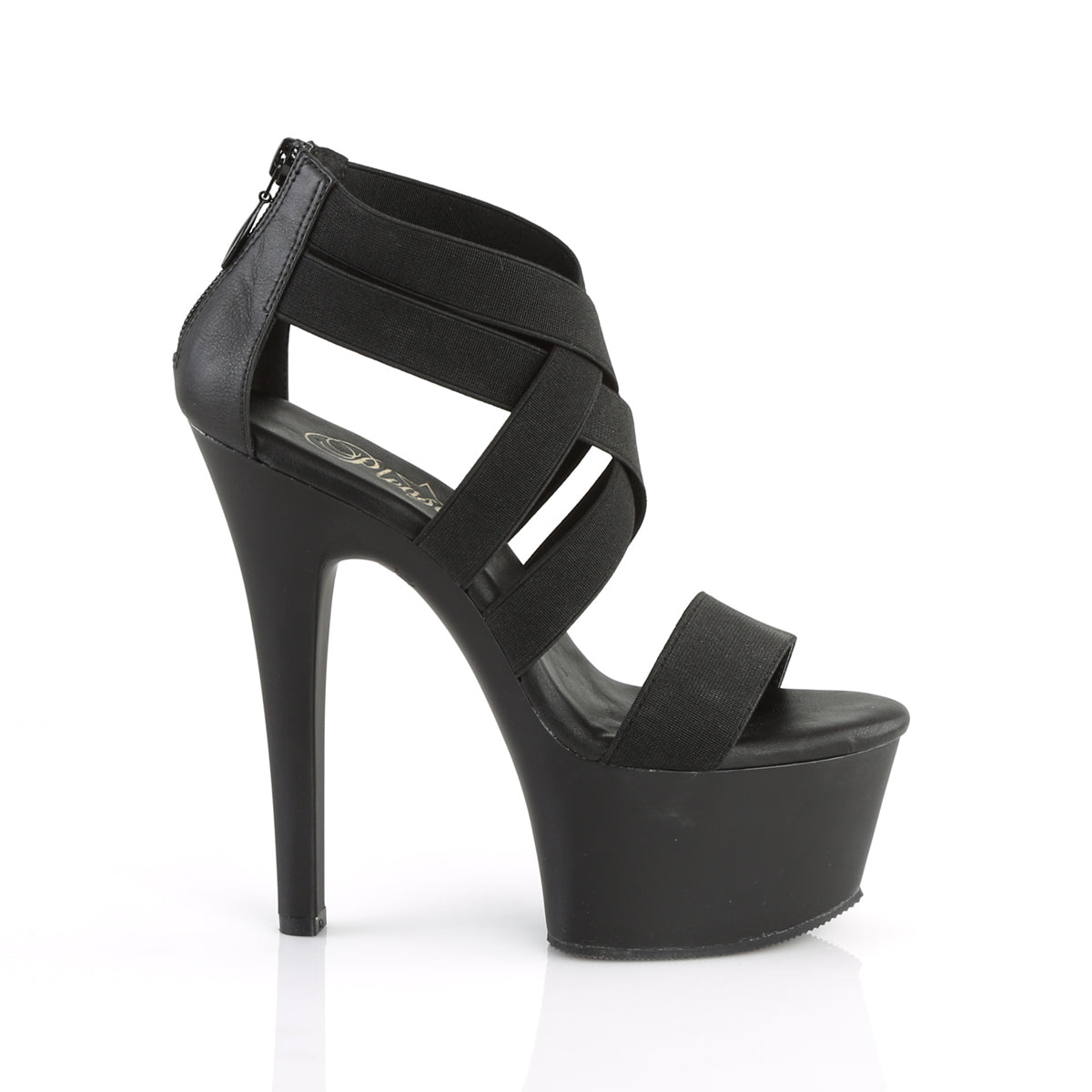 【PLEASER】ASPIRE-669 シューズ Blk Elastic Band-Faux Leather/Blk Matte【取寄】