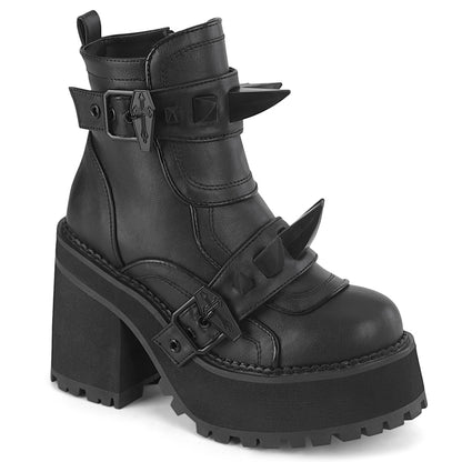 【DEMONIA】ASSAULT-72 アンクルブーツ Blk Vegan Leather【取寄】