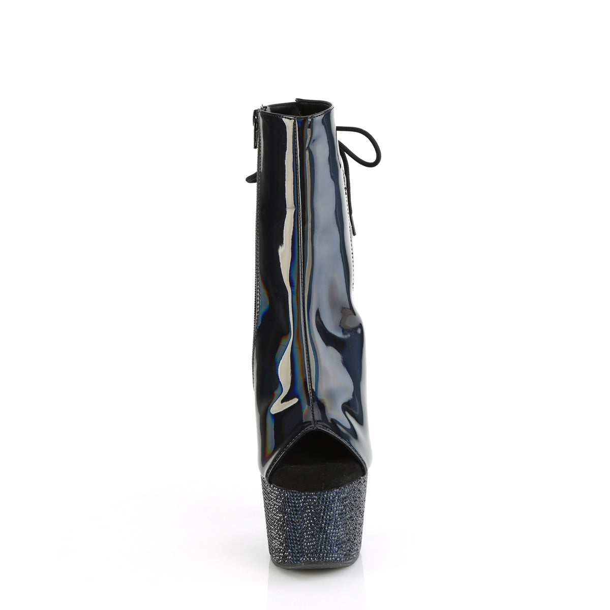 【PLEASER】BEJEWELED-1018DM-7 シューズ Blk Holo Pat/Midnight Blk RS【取寄】