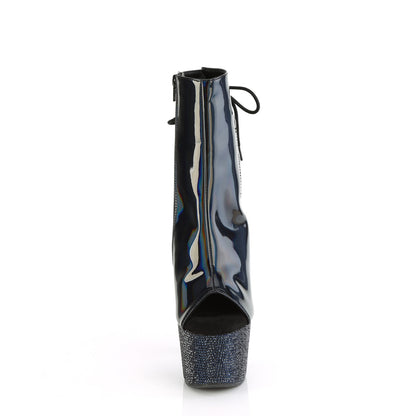 【PLEASER】BEJEWELED-1018DM-7 シューズ Blk Holo Pat/Midnight Blk RS【取寄】
