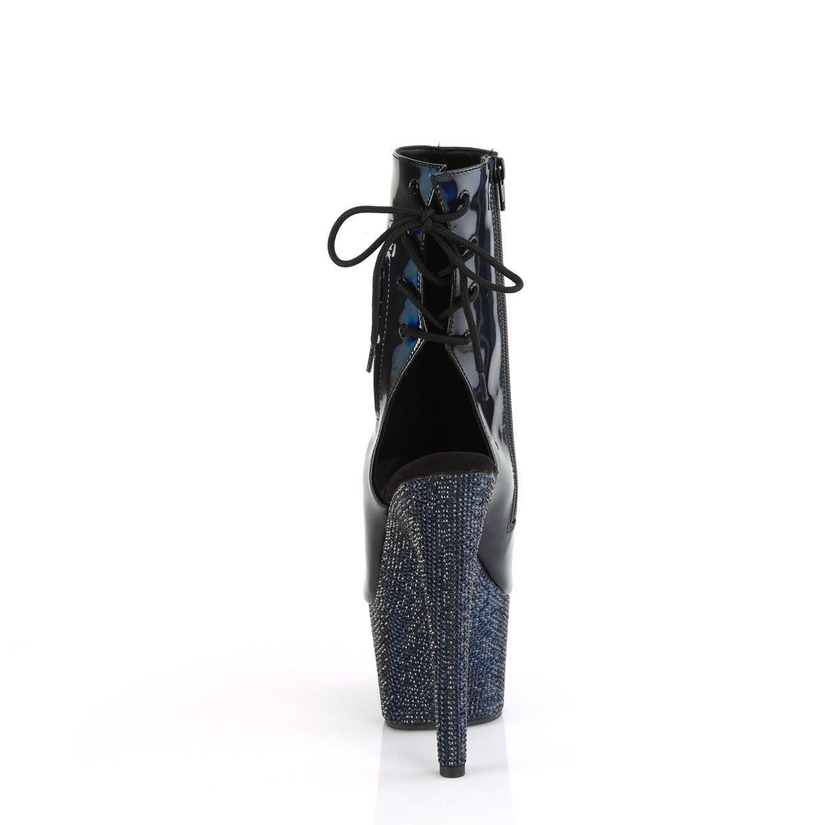 【PLEASER】BEJEWELED-1018DM-7 シューズ Blk Holo Pat/Midnight Blk RS【取寄】