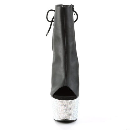 【PLEASER】BEJEWELED-1018DM-7 シューズ Blk Faux Leather/Slv Multi RS【取寄】