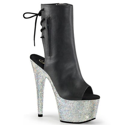 【PLEASER】BEJEWELED-1018DM-7 シューズ Blk Faux Leather/Slv Multi RS【取寄】