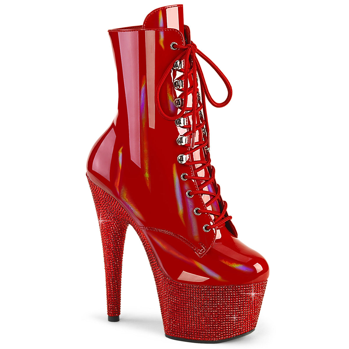【PLEASER】BEJEWELED-1020-7 シューズ Red Holo Pat/Red RS【取寄】