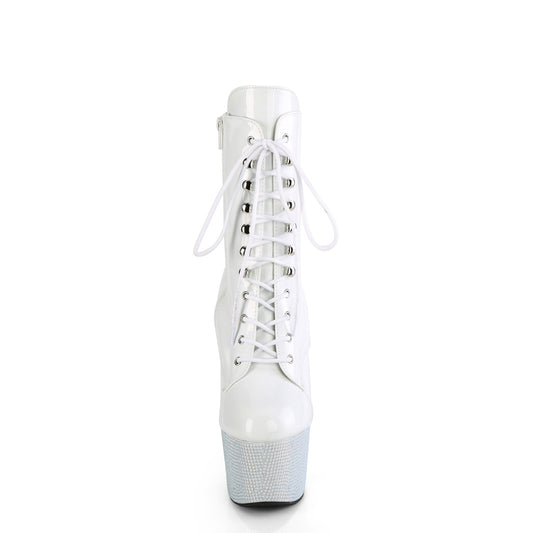 【PLEASER】BEJEWELED-1020-7 プラットフォームシューズ Wht Holo Pat/Wht RS【取寄】