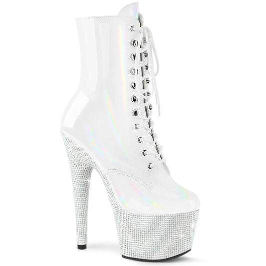 【PLEASER】BEJEWELED-1020-7 プラットフォームシューズ Wht Holo Pat/Wht RS【取寄】
