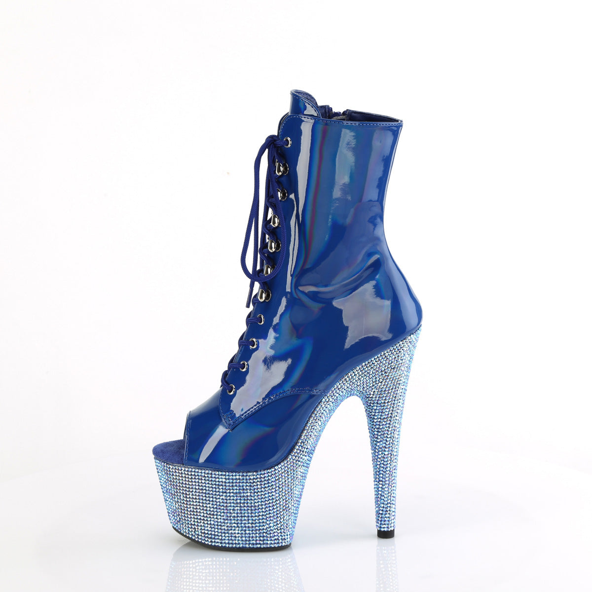 【PLEASER】BEJEWELED-1021-7 シューズ Blue Holo Pat/Blue AB RS【取寄】
