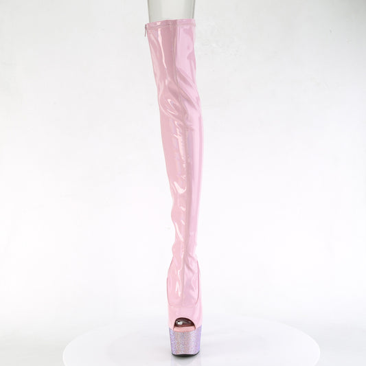 【PLEASER】BEJEWELED-3011-7 プラットフォームシューズ B. Pink Str Holo Pat/B. Pink AB RS【取寄】