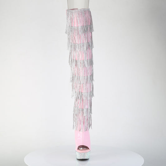 【PLEASER】BEJEWELED-3017HG-RSF プラットフォームシューズ B. Pink Holo Pat/Slv AB RS【取寄】