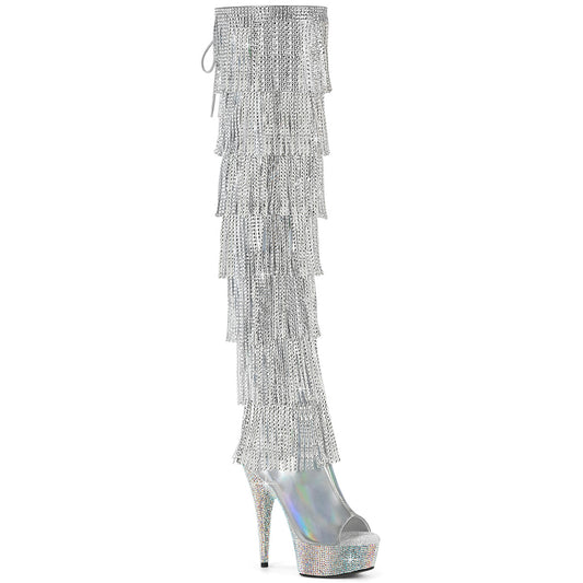 【PLEASER】BEJEWELED-3017HG-RSF プラットフォームシューズ Slv Holo Metallic Pu/Slv AB RS【取寄】