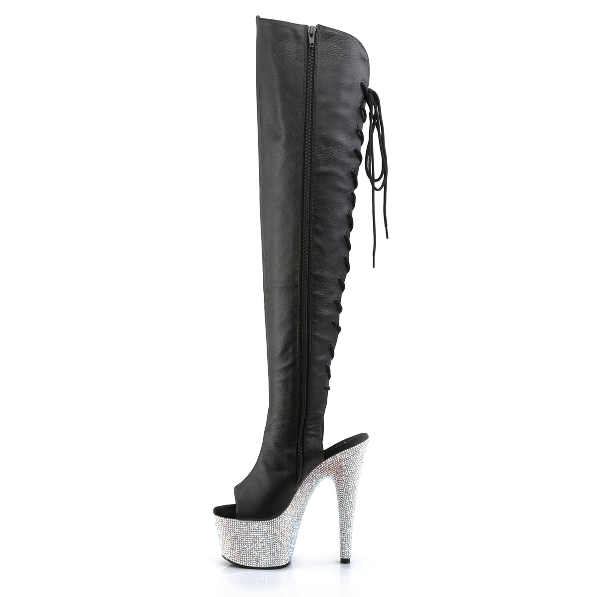 【PLEASER】BEJEWELED-3019DM-7 シューズ Blk Faux Leather/Slv Multi RS【取寄】