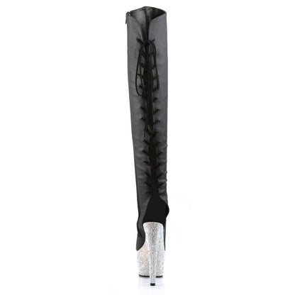 【PLEASER】BEJEWELED-3019DM-7 シューズ Blk Faux Leather/Slv Multi RS【取寄】