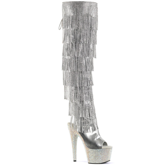 【PLEASER】BEJEWELED-3019RSF-7 プラットフォームシューズ Slv Metallic Pu-Slv/Slv Multi RS【取寄】