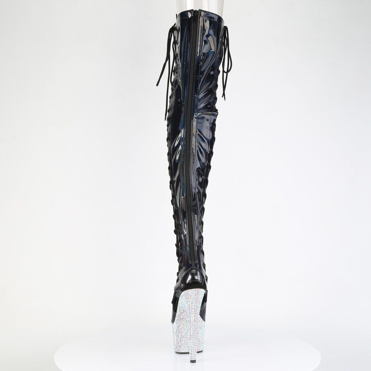 【PLEASER】BEJEWELED-3052HG-7 シューズ Blk Holo Pat/Slv Multi RS【取寄】