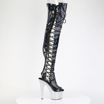 【PLEASER】BEJEWELED-3052HG-7 プラットフォームシューズ Blk Holo Pat/Slv Multi RS【取寄】