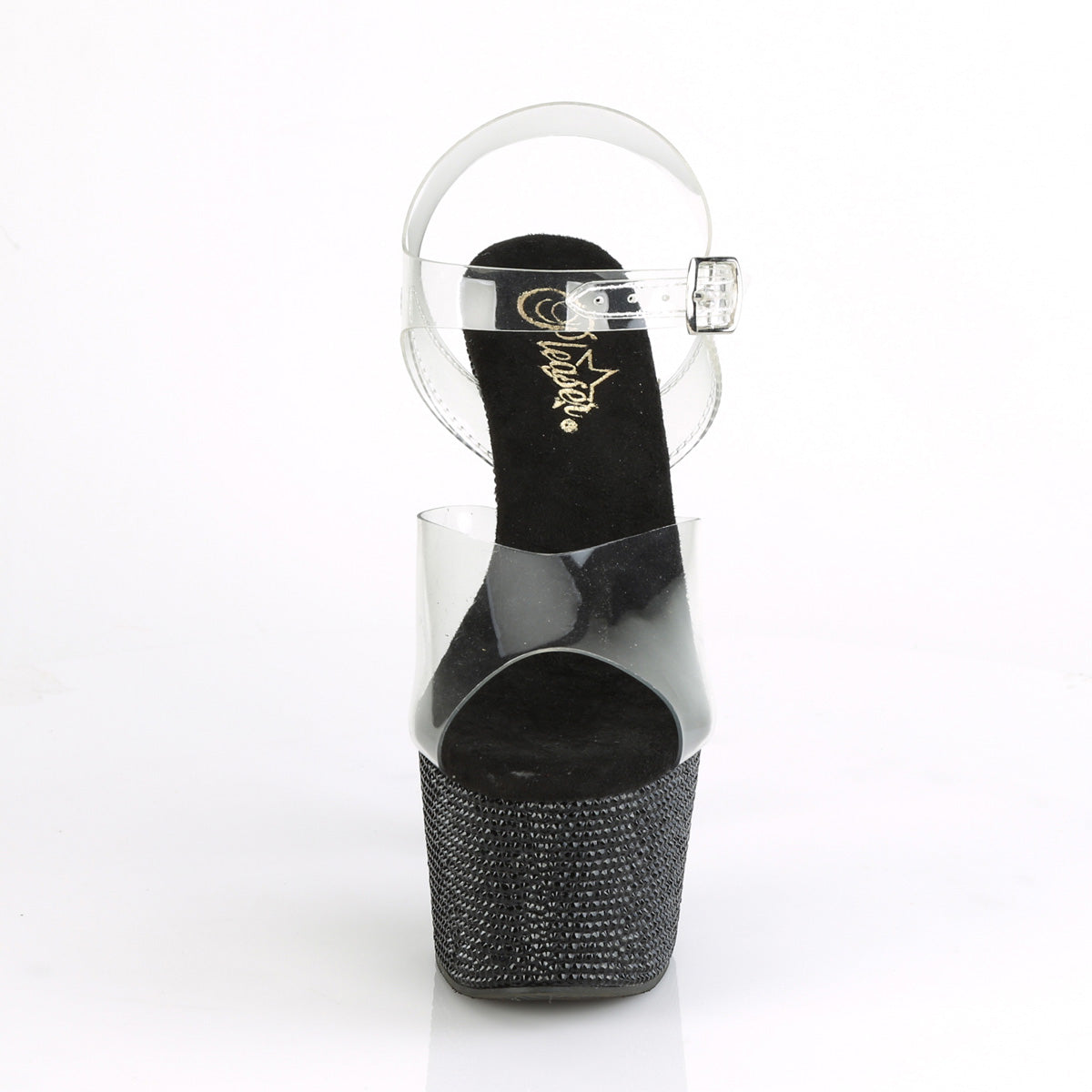 【PLEASER】BEJEWELED-708DM シューズ Clr/Blk RS【取寄】