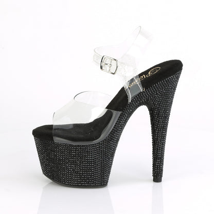 【PLEASER】BEJEWELED-708DM シューズ Clr/Blk RS【取寄】
