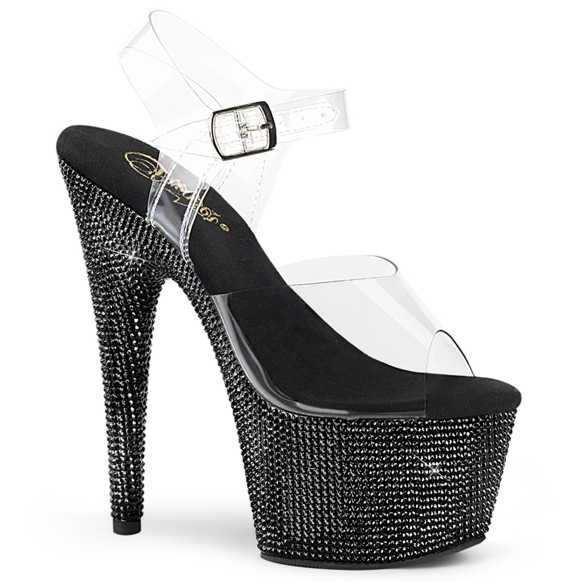 【PLEASER】BEJEWELED-708DM シューズ Clr/Blk RS【取寄】