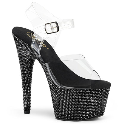 【PLEASER】BEJEWELED-708DM シューズ Clr/Blk RS【取寄】