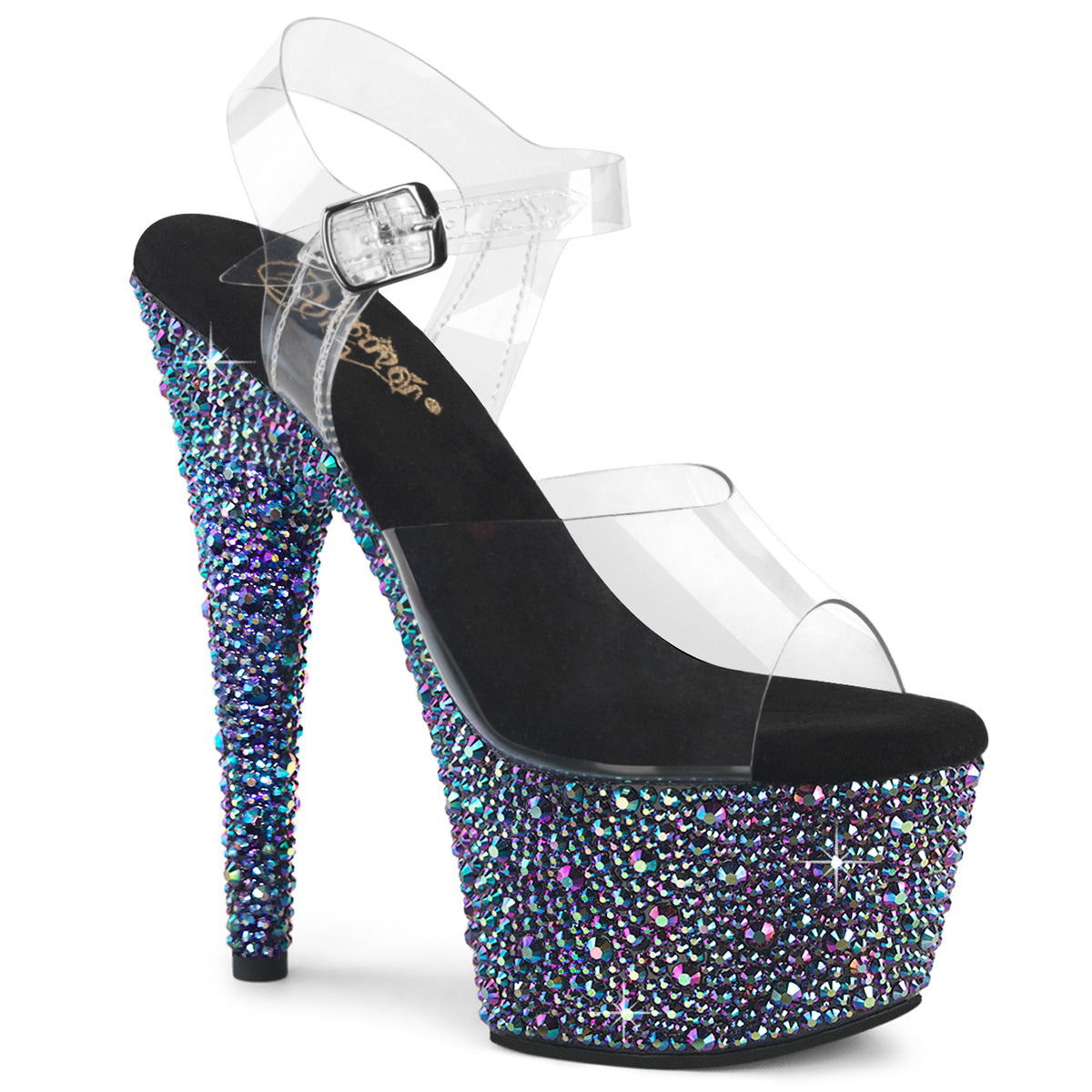 【PLEASER】BEJEWELED-708MS シューズ Clr/Blk Multi RS【取寄】