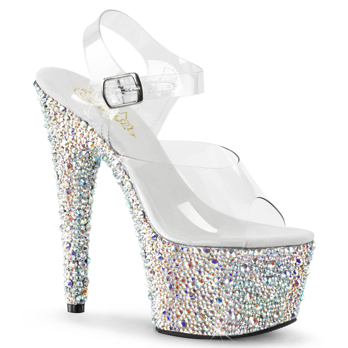 【PLEASER】BEJEWELED-708MS シューズ Clr/Slv Multi RS【取寄】