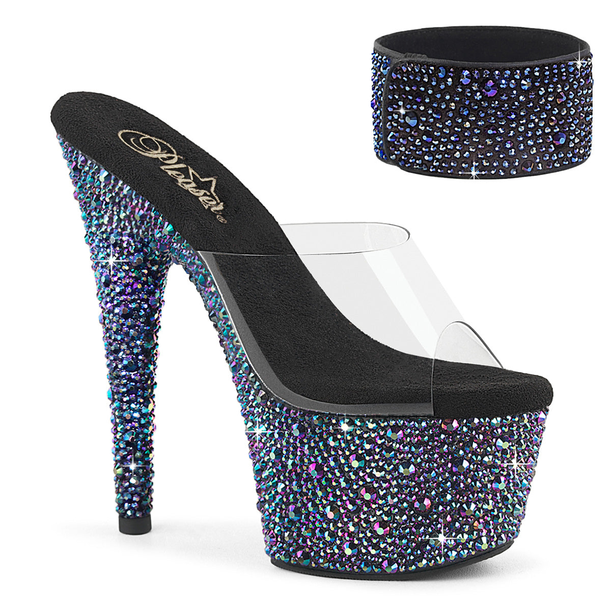【PLEASER】BEJEWELED-712MS シューズ Clr/Blk Multi RS【取寄】
