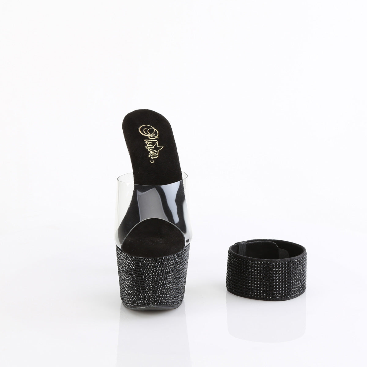 【PLEASER】BEJEWELED-712RS シューズ Clr/Blk RS【取寄】