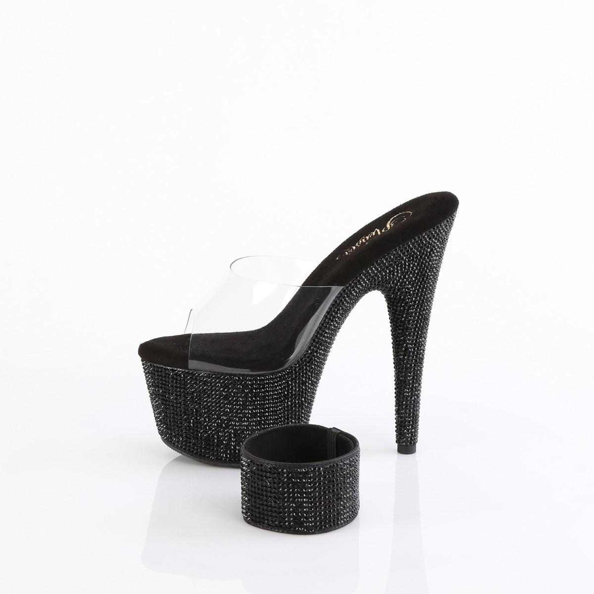 【PLEASER】BEJEWELED-712RS シューズ Clr/Blk RS【取寄】