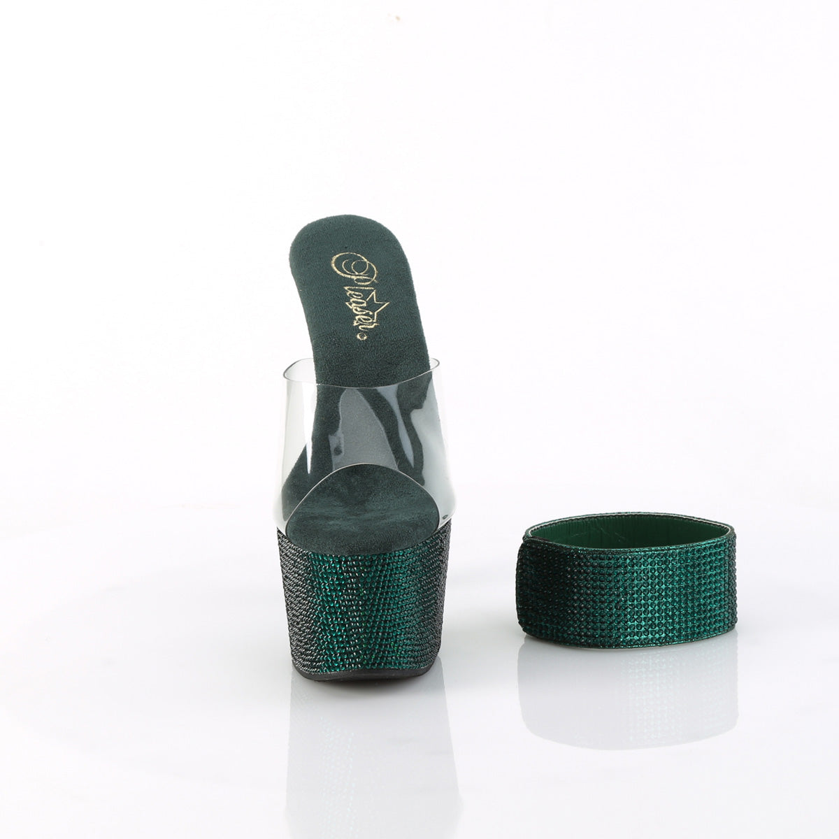 【PLEASER】BEJEWELED-712RS シューズ Clr/Emerald Green RS【取寄】