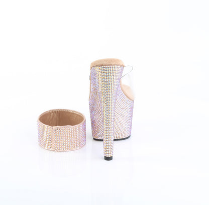 【PLEASER】BEJEWELED-712RS シューズ Clr/Rose Gold Multi RS【取寄】