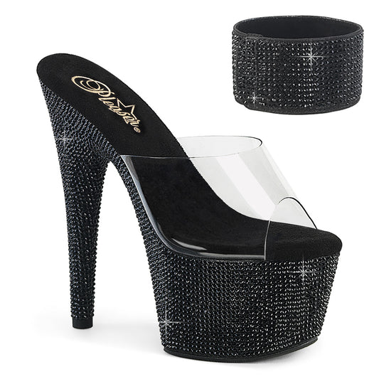 【PLEASER】BEJEWELED-712RS プラットフォームシューズ Clr/Blk RS【取寄】