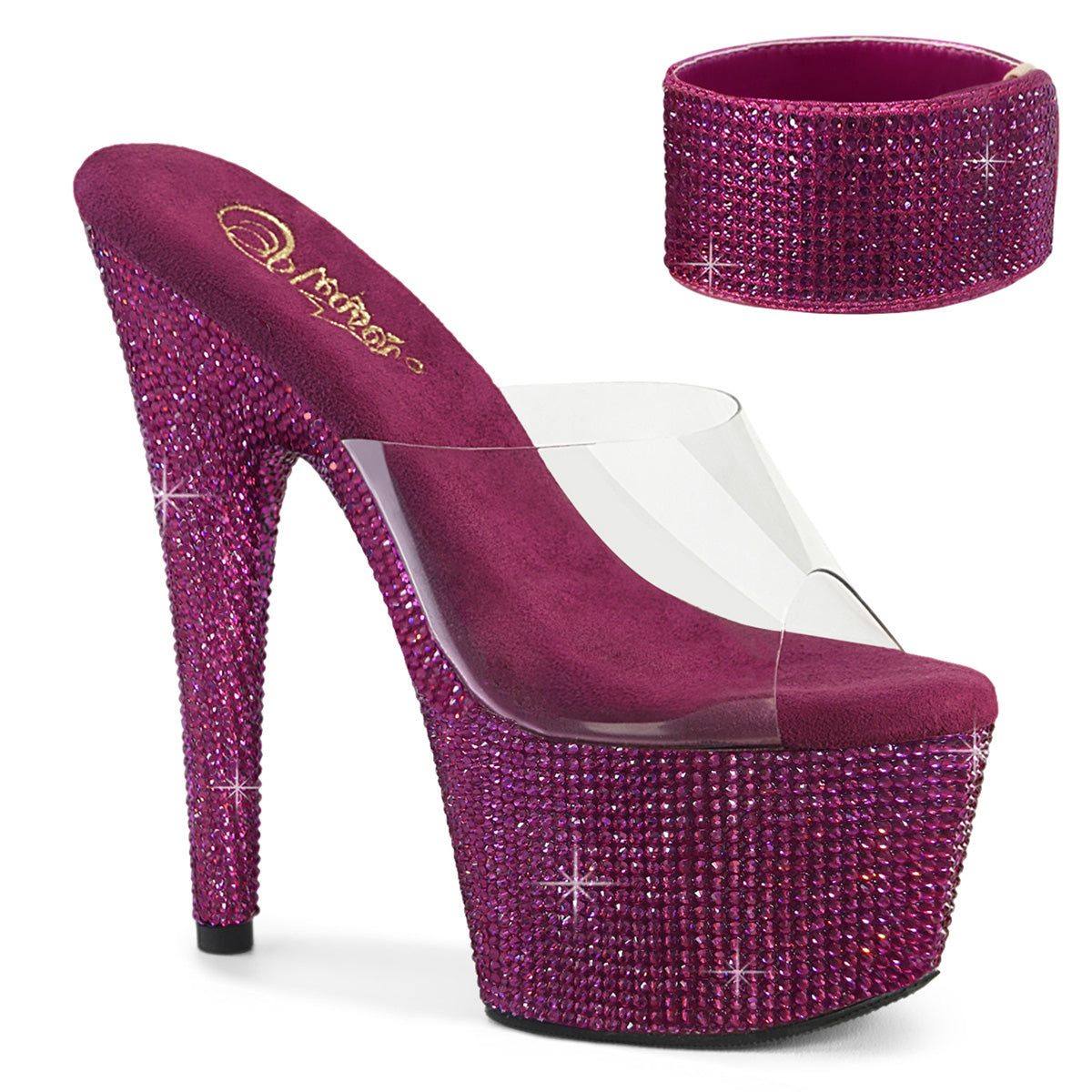 【PLEASER】BEJEWELED-712RS シューズ Clr/Fuchsia RS【取寄】