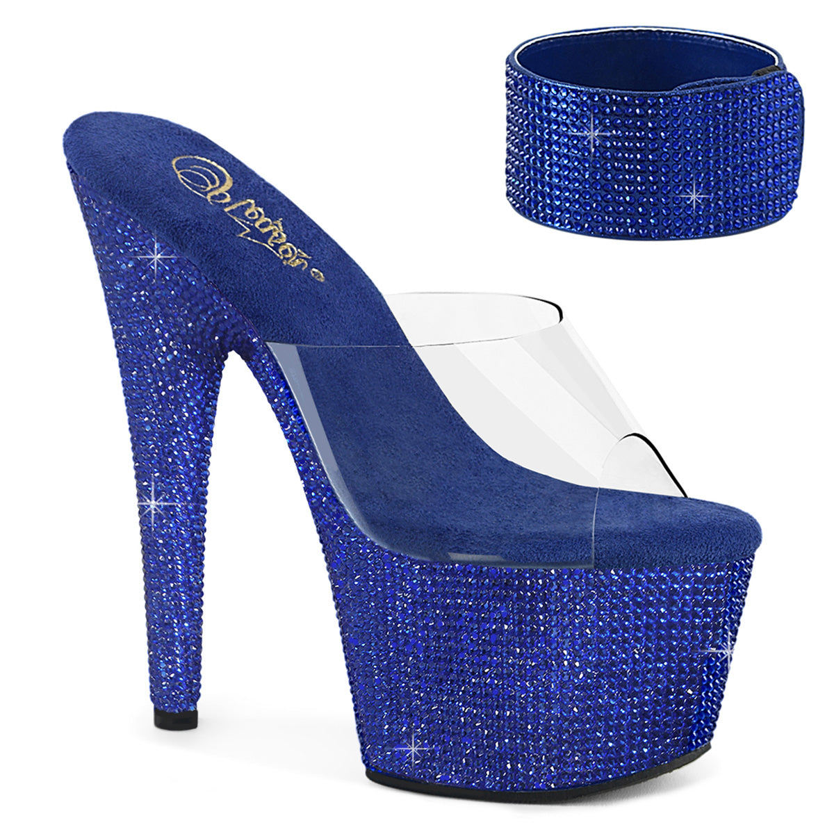 【PLEASER】BEJEWELED-712RS シューズ Clr/Royal Blue RS【取寄】