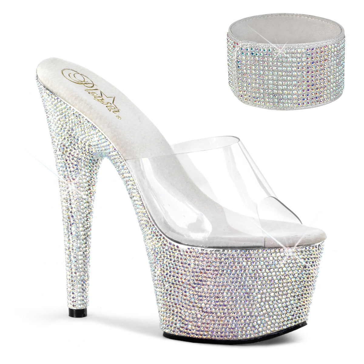 【PLEASER】BEJEWELED-712RS シューズ Clr/Slv Multi RS【取寄】