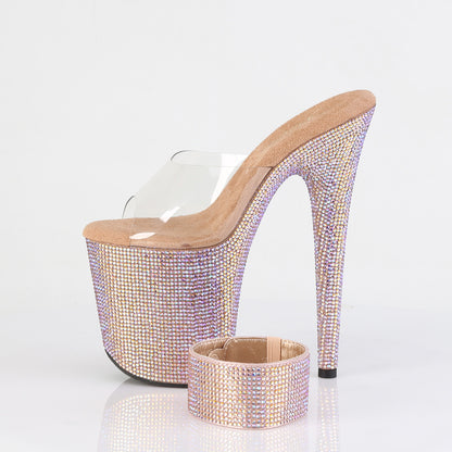 【PLEASER】BEJEWELED-812RS シューズ Clr/Rose Gold Multi RS【取寄】