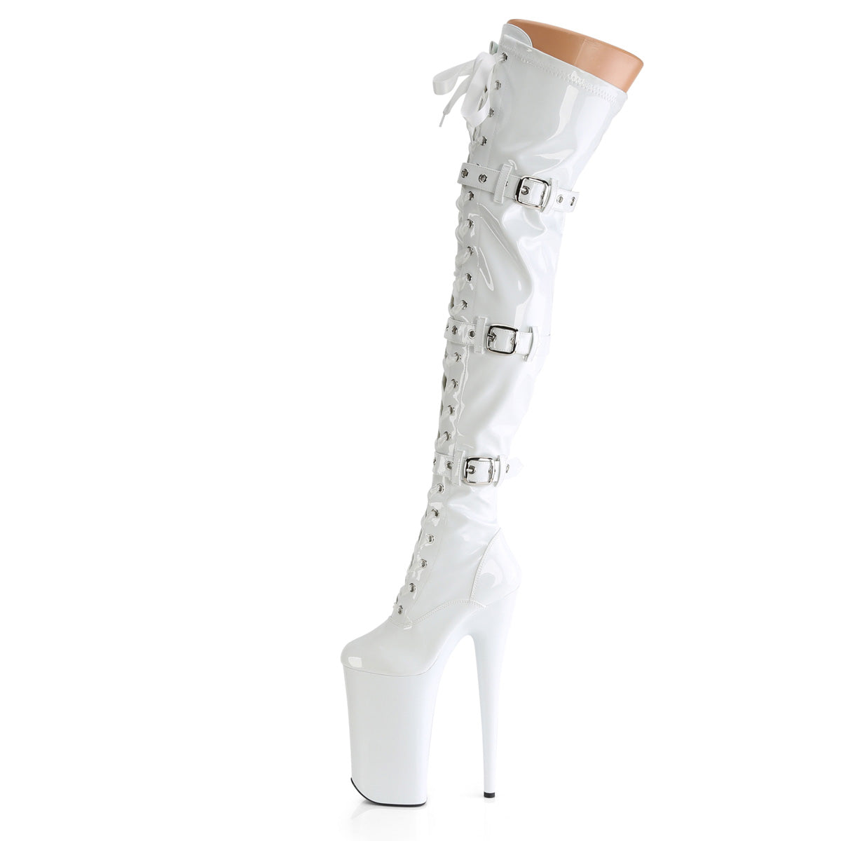 【PLEASER】BEYOND-3028 シューズ Wht Str Pat/Wht【取寄】